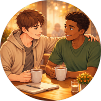 カフェの温かなひととき　友情　理解