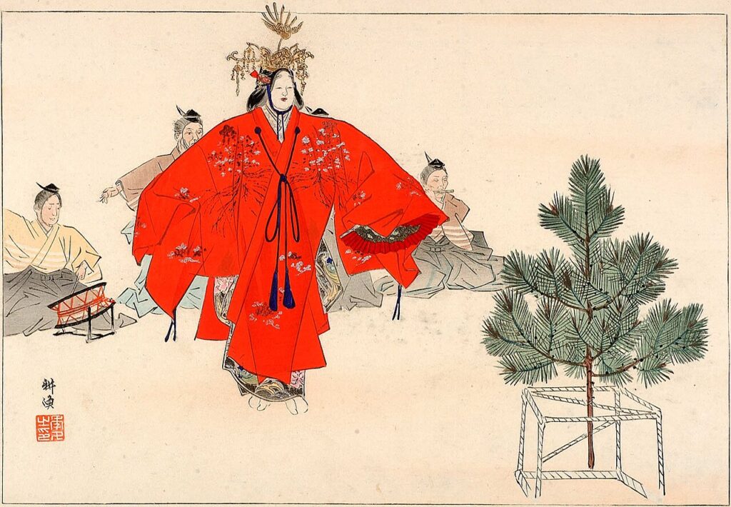 月岡耕漁《能楽図絵 羽衣》Public domain, via Wikimedia Commons