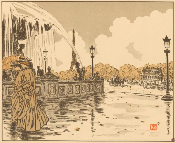 Henri Rivière《De la place de la Concorde》（コンコルド広場より）》Public domain, via Wikimedia Commons