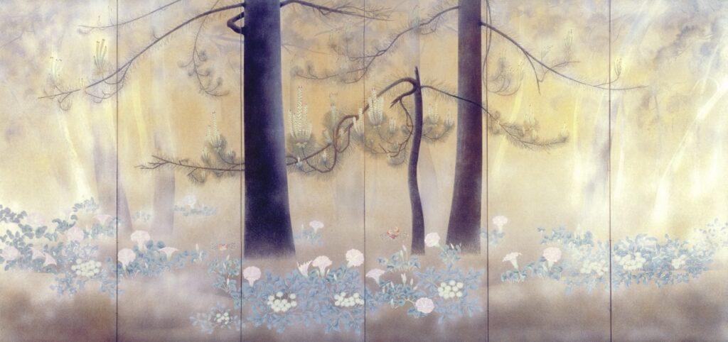 浅野紫露（本名：浅野四郎）「濱狭霧」 霧の立ちこめる浜辺を描いた作品